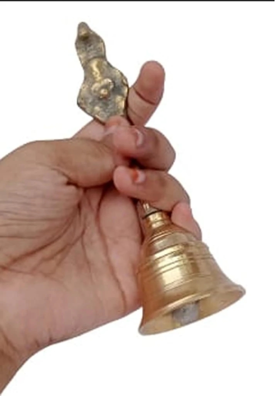 MiiArt Brass Pooja Bell with Stand,pital ki Pooja ghanti