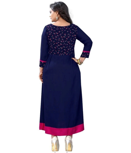 Vbuyz - Blue Rayon Womens Anarkali Kurti ( Pack of 1 ) - None