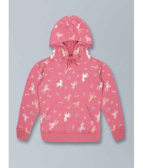 Plum Tree Girls Unicorn Print Hoodie Sweatshirt- Dark Mauve - None