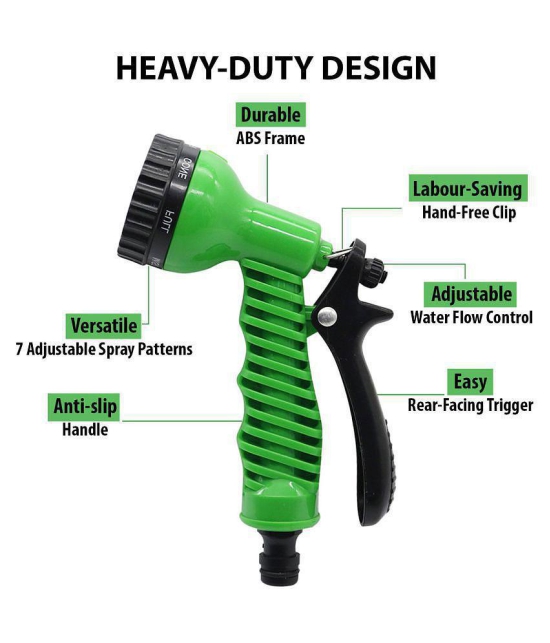 7 Function Highpressure Water Gun for Car and Bike and Gardening Cleaning (Water Pressure Depends On Tap Water Flow)