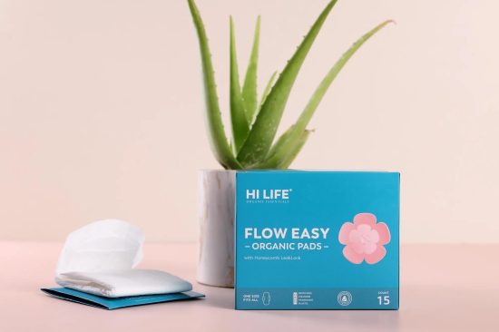 FLOW EASY - Organic Period Pads (with disposable bag)-Pack of 45