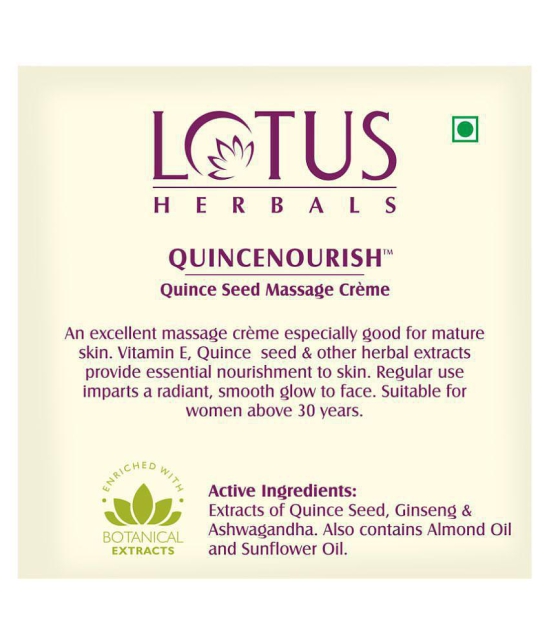 Lotus Herbals Quincenourish Quince Seed Massage Cream, Nourishes Skin, For All Skin Types, 50g