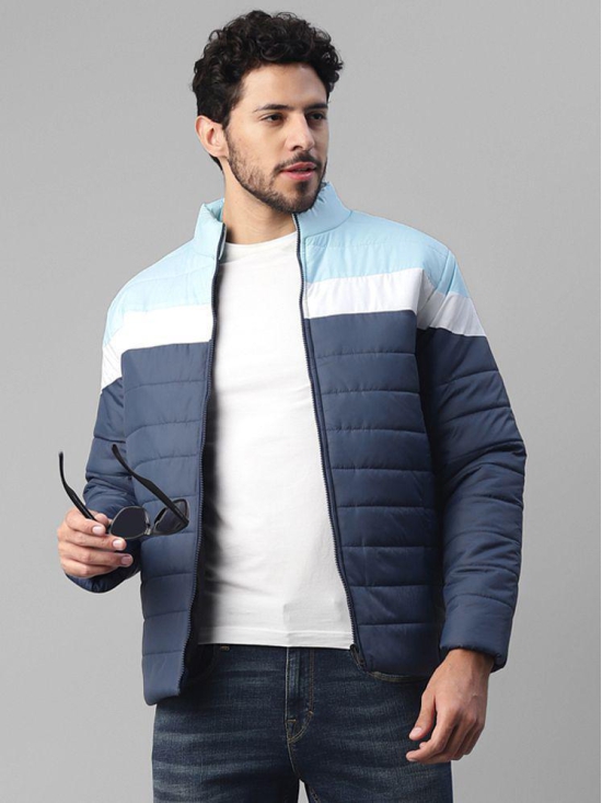 UrbanMark Men Regular Fit Men Quilted Jacket-Navy Blue - None