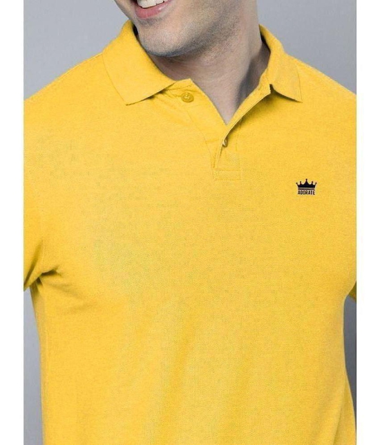 ADORATE - Mustard Cotton Blend Regular Fit Mens Polo T Shirt ( Pack of 1 ) - None