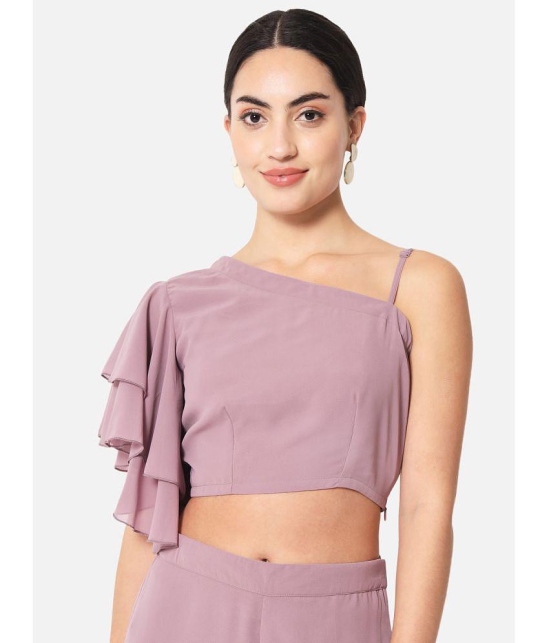 ALL WAYS YOU - Purple Georgette Womens Crop Top ( Pack of 1 ) - None