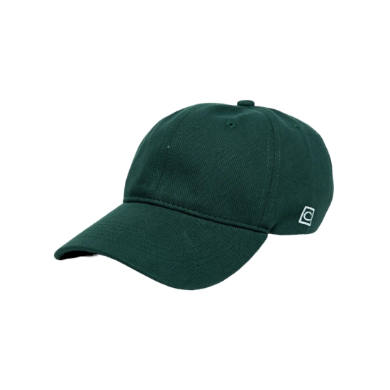 Chokore Curved Brim Leather Label Baseball Cap (Dark Green)