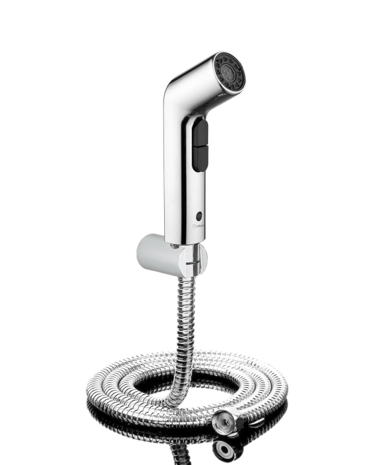 GOGA FASHION ABS Dual Flow Changing Health Faucet with Jet Stream & Aerated Soft Flow with Ultra Flexible Metal Hose & Wall Hook, Chrome