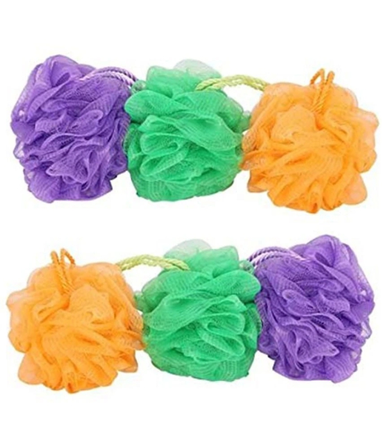 Lenon Round Bath Sponge Loofah Assorted Pack of 6