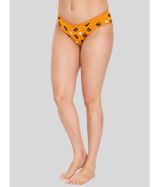 ILRASO - Yellow Cotton Printed Women's Bikini ( Pack of 1 ) - None