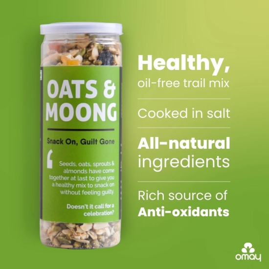 Omay Foods Oats & Moong Mix, 160 gm Jar (Pack of 2) - Trail Mix