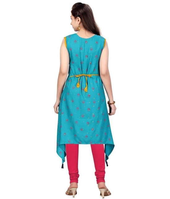 Aarika Turquoise Cotton Girls Kurti Legging Set ( Pack of 1 ) - None