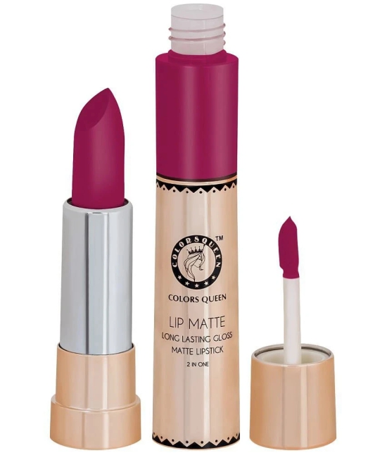 Colors Queen Lip Matte 2 in 1 Long Lasting Matte Lipstick (Rose Pink)