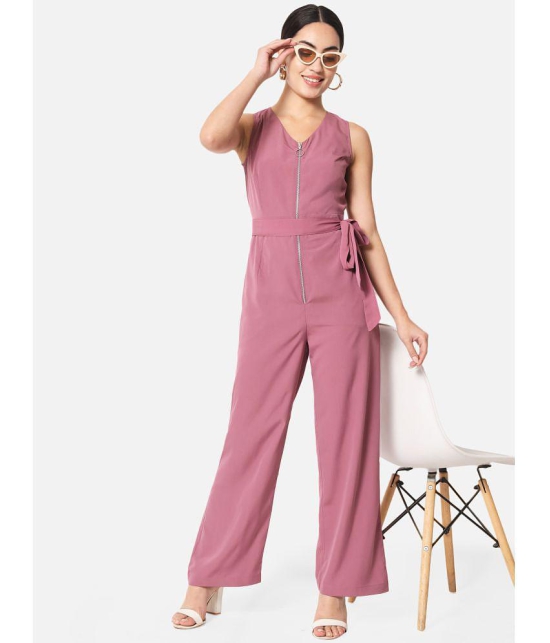 ALL WAYS YOU - Pink Crepe Regular Fit Womens Jumpsuit ( Pack of 1 ) - None