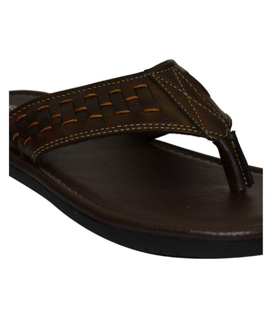 Ajanta Brown Flip Flops - None