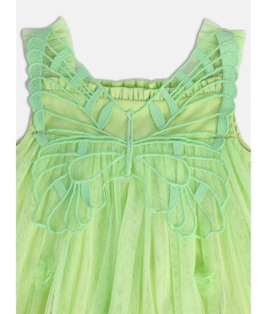 MINI KLUB Green Nylon Girls A-line Dress ( Pack of 1 ) - None