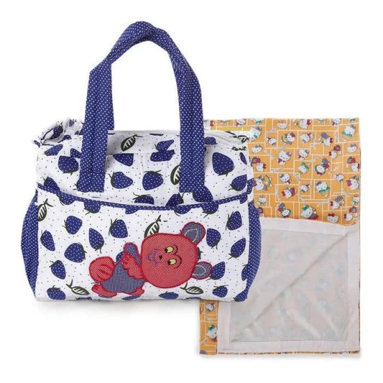 Adore Cherry Diaper Cloth Nappy Bag with Mat - DBB14 Navy P3