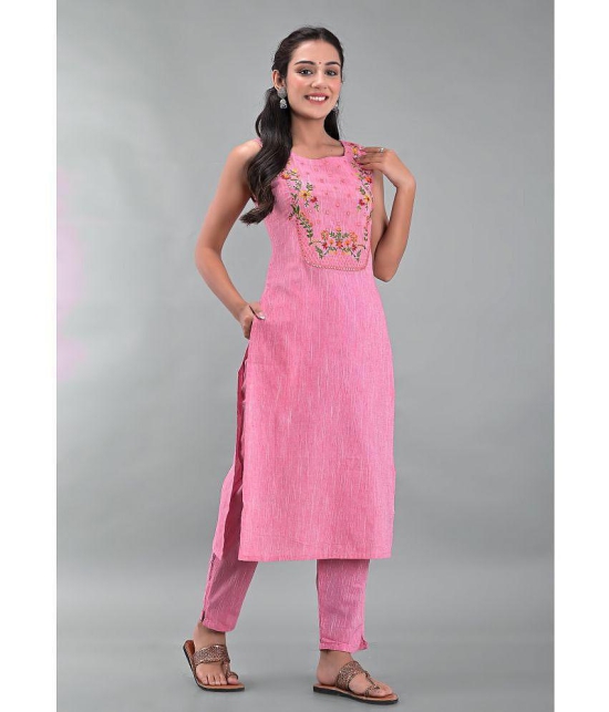 Maquien - Pink Straight Rayon Women's Stitched Salwar Suit ( Pack of 1 ) - None