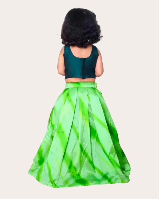 Havy Tafeta Silk material Beautifully Printed designed Kids Grils Lehenga choli-Green / 7 Years-8 Years