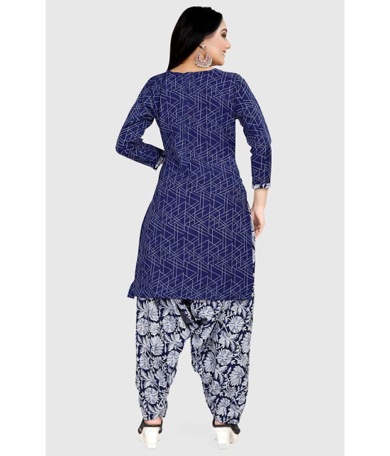 Rajnandini - Unstitched Blue Cotton Dress Material ( Pack of 1 ) - Blue