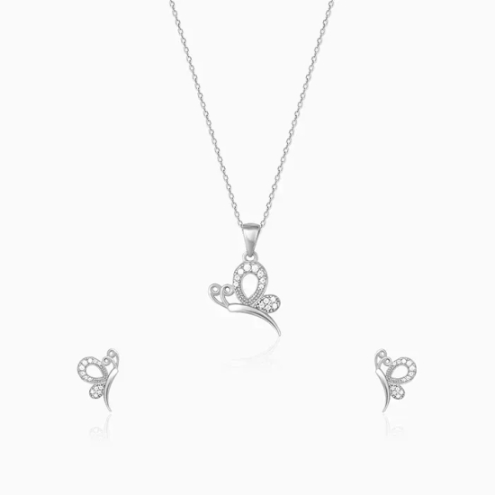 Silver Love Like A Butterfly Set