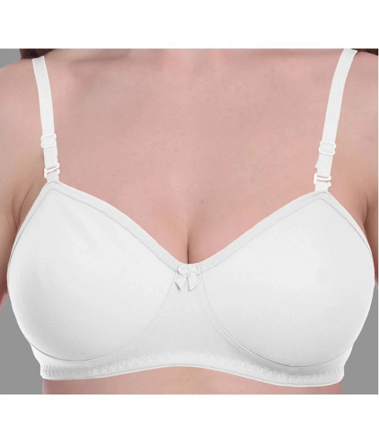 Madam Pack of 1 Cotton Blend Non Padded Womens T-Shirt Bra ( White ) - None