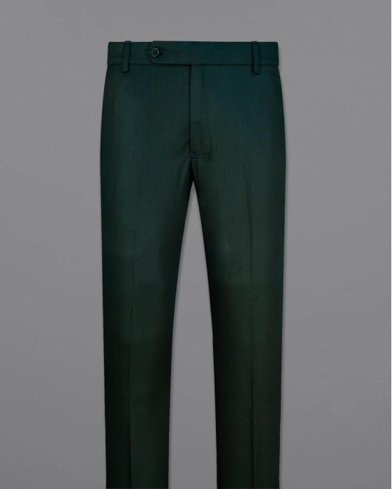 Hunter Green Normal Fit Trousers-40