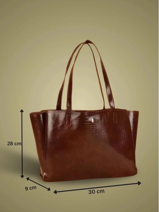 TCRAZY Brown PU Shoulder Bag - Brown