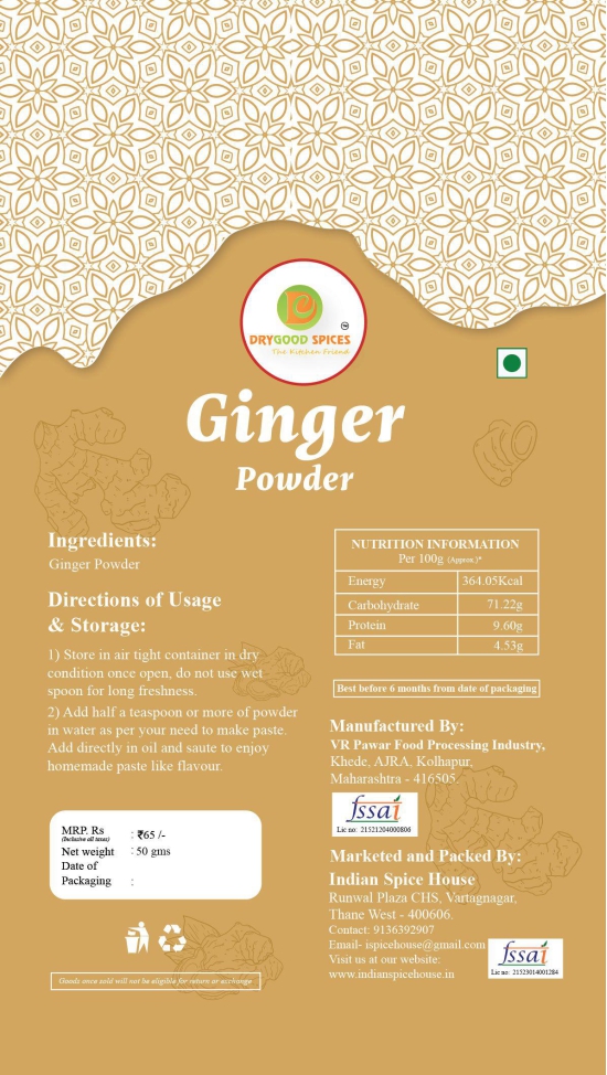 DRYGOOD Ginger Powder Combo ( Pack of 2 - 50gms each )