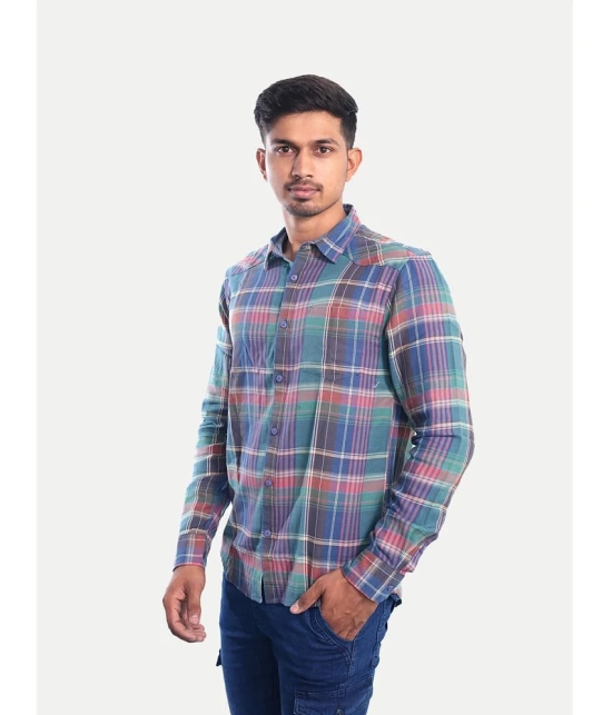 Radprix 100% Cotton Regular Fit Checks Full Sleeves Mens Casual Shirt - Green ( Pack of 1 ) - None