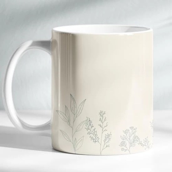 ForVano Beautiful Seamless Mug with Aesthetic Adorned with a Delicate Floral Design