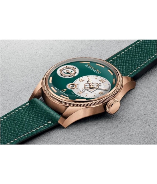 DoubleRun Green Leather Chronograph Mens Watch