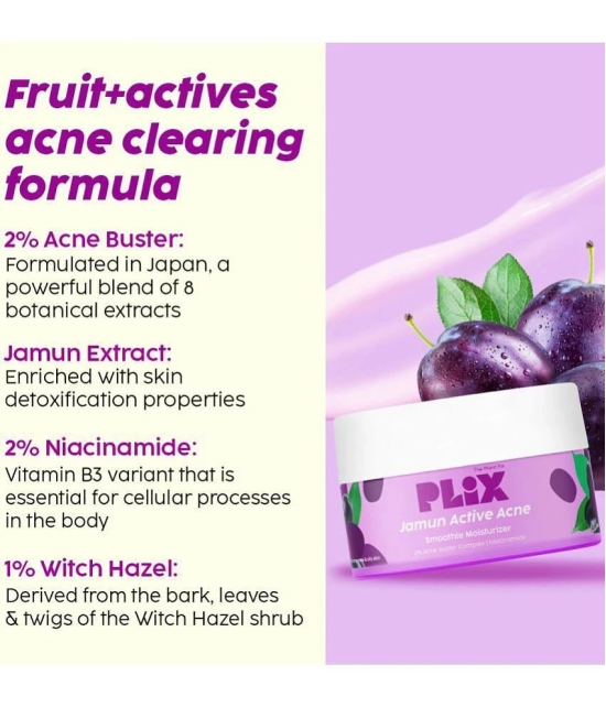 Plix Jamun active acne serum 30ml Jamun facewash 100ml & Jamun moisturizer 50 g combo(Pack of 3)