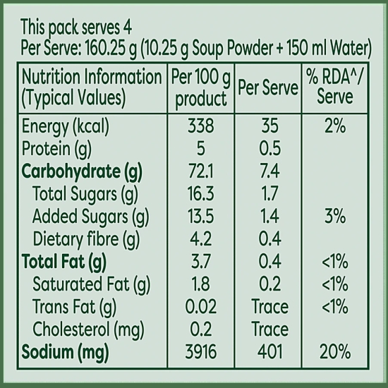 Knorr Chinese Hot & Sour Soup - 100% Real Vegetables, No Added Preservatives, 41 G