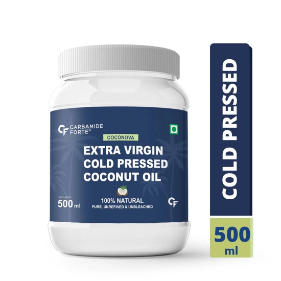 Carbamide Forte 100 Pure Extra Virgin Cold Pressed Coconut Oil for Skin Hair Growth  Cooking-Carbamide Forte 100% Pure Extra Virgin Cold Pressed Coconut Oil for Skin, Hair Growth & Cooking – 500ml