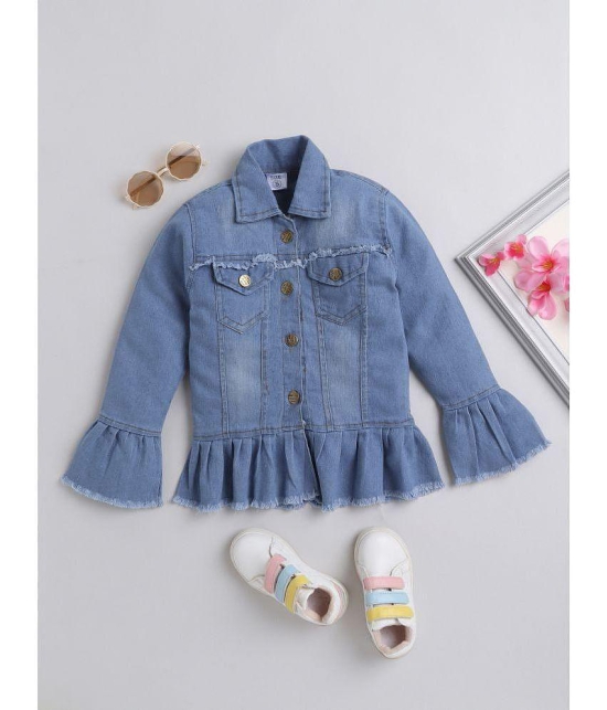 DKGF Fashion - Light Blue Denim Girls Denim Jackets ( Pack of 1 ) - None