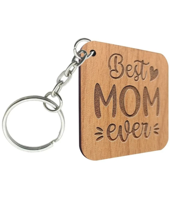 Asmi Collection Beige Wood Keychain - Pack of 1