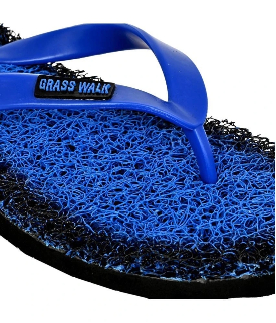 GRASS WALK - Blue Mens Thong Flip Flop - None