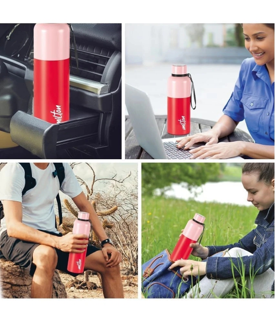 Milton Ancy 750 Thermosteel Water Bottle, 750 ml, Red | 24 Hours Hot and Cold | Easy to Carry | Rust Proof | Tea | Coffee | Office| Gym | Home | Kitchen | Hiking | Trekking | Travel Bottle -