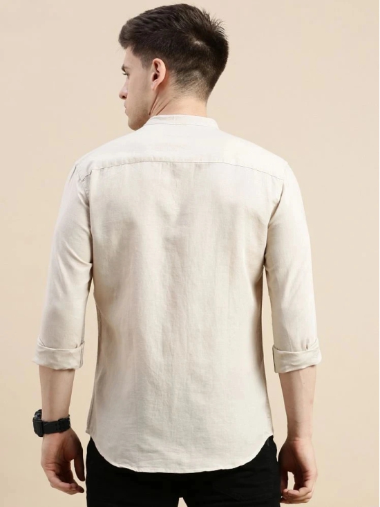 Showoff Linen Regular Fit Solids Full Sleeves Mens Casual Shirt - Beige ( Pack of 1 ) - None