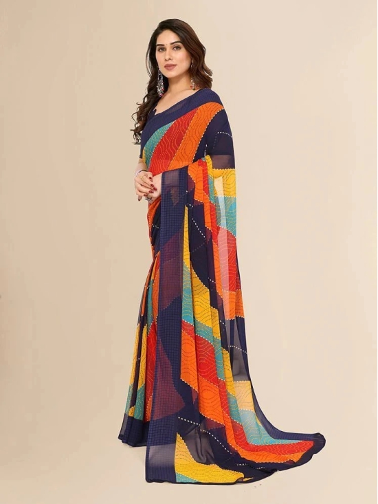 ANAND SAREES Georgette Printed Saree With Blouse Piece - Multicolor ( Pack of 1 ) - Multicolor