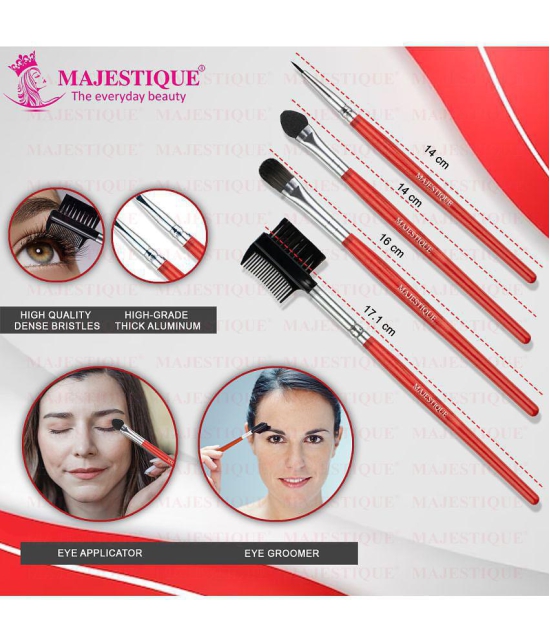 Majestique Professional Eye Beautifier Brush Set, 4pcs (Assorted Color)