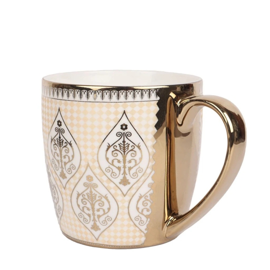 Femora Indian Ceramic Golden Line Tea Cup, Coffee Cup - 6 Pcs, 190 ML