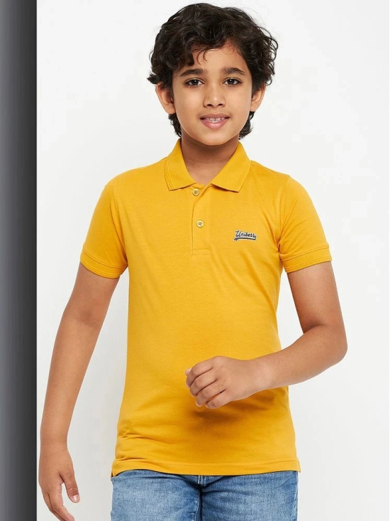 UNIBERRY - Mustard Cotton Blend Boys Polo T-Shirt ( Pack of 1 ) - None