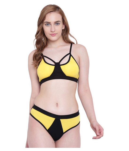 La Intimo Spandex Yellow Beach Dresses - L