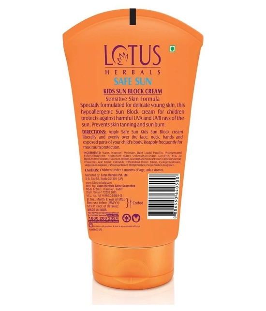 Lotus Herbals Safe Sun Kids Sun Block Cream Spf 25 100G