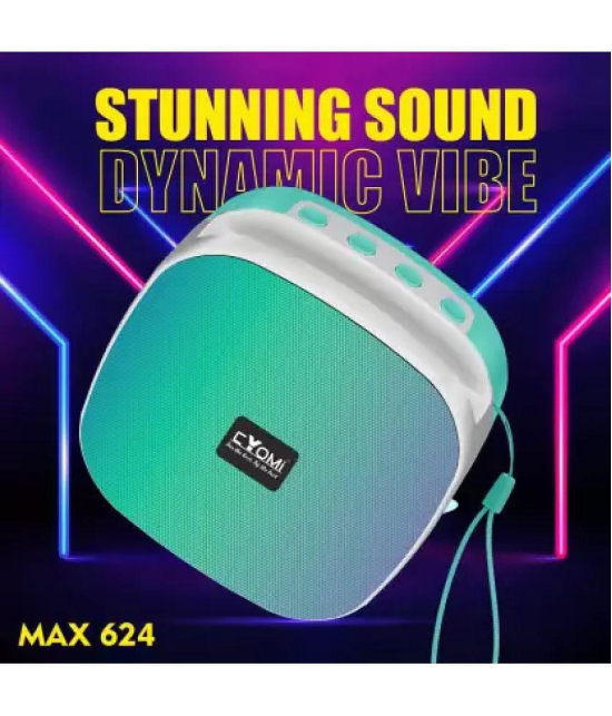 CYOMI CY_MAX624 5 W Bluetooth Speaker Bluetooth V 5.0 with SD card Slot Playback Time 10 hrs Green - Green