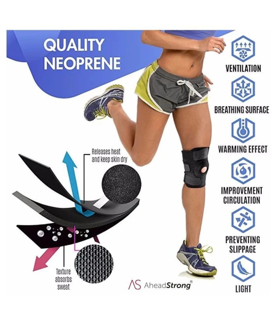 Aheadstrong Adjustable Knee Cap Support Brace for Sports | Gym | Running | and Protection for Men and Women(pair) (free size) - One Size