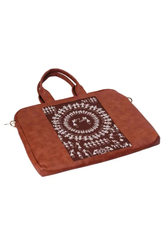 Tisser Warli leather laptop bag Size - 15x16