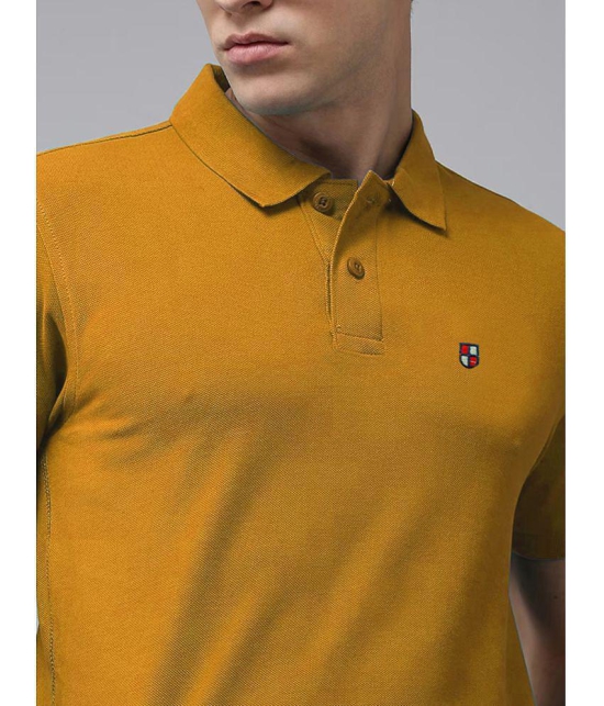 ADORATE - Mustard Cotton Blend Regular Fit Men's Polo T Shirt ( Pack of 1 ) - None