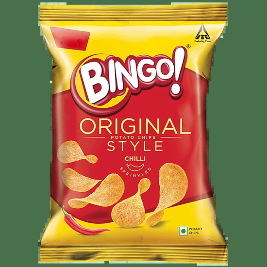 Bingo Flat Cut Spicy Potato Chips - Original Style Chilli Sprinkled, Pack For Snacks, 45 G